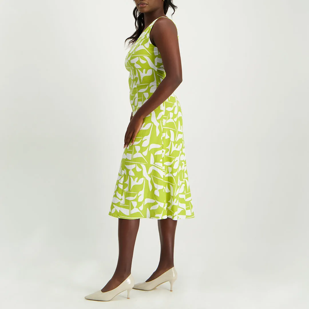 Chartreuse Flare Dress