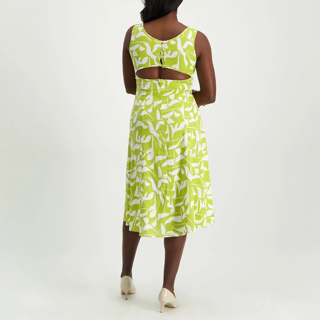 Chartreuse Flare Dress