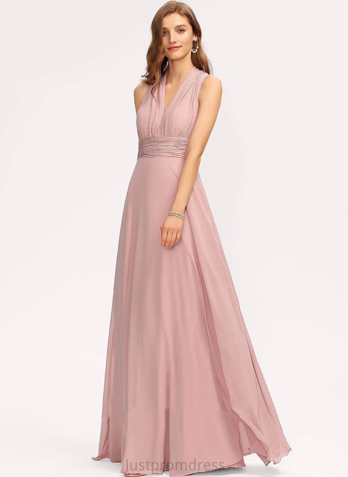 Dresses A-line Shoulder Mila Halter Chiffon One Formal Dresses V-Neck