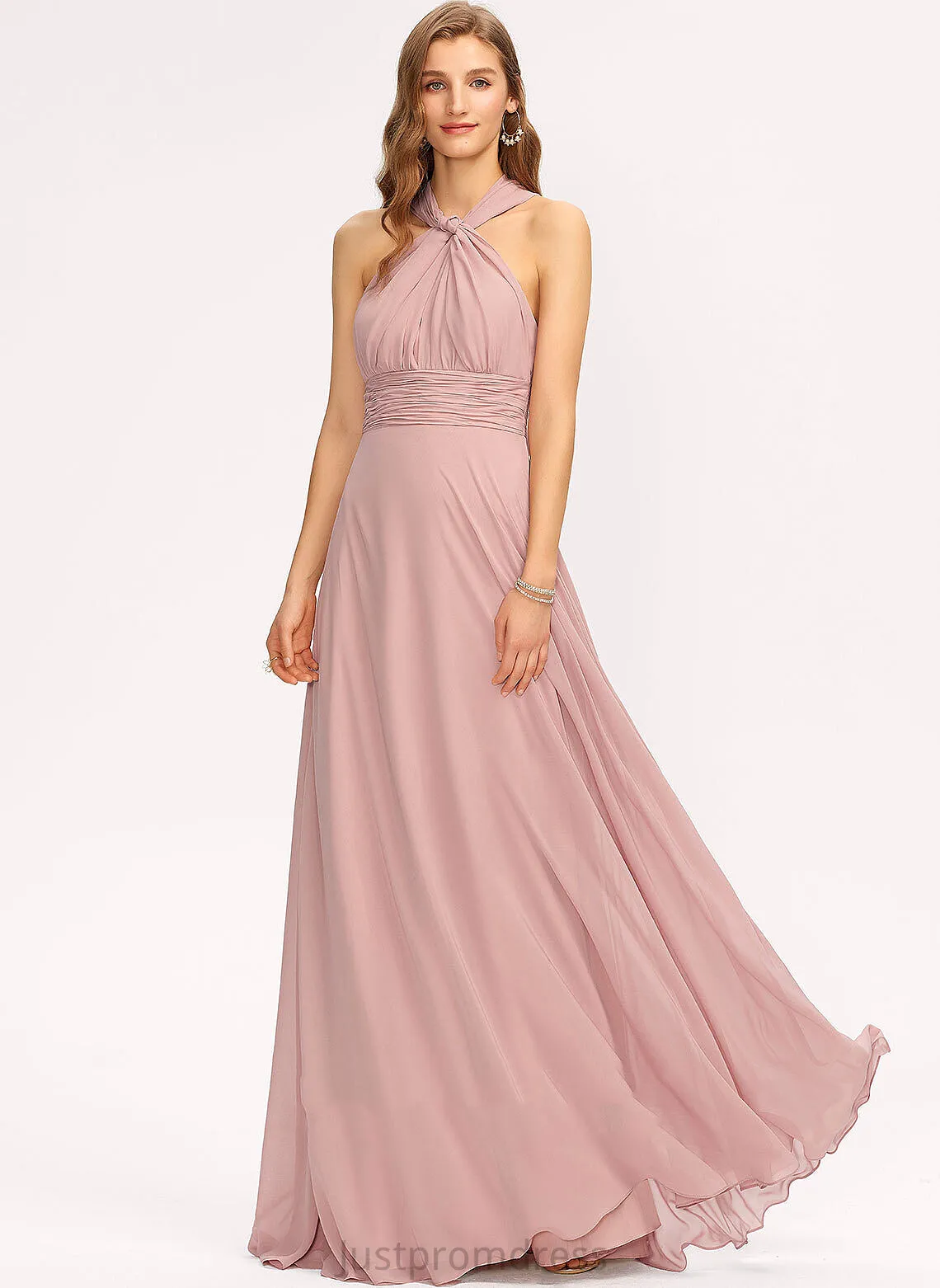 Dresses A-line Shoulder Mila Halter Chiffon One Formal Dresses V-Neck