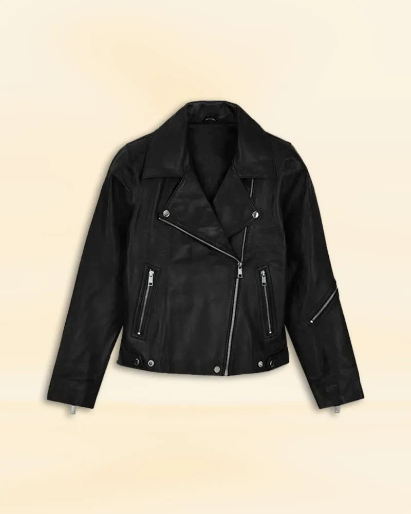 Elegant Black Leather Jacket Worn By Rihanna | Rihanna Elegant Black Leather Jacket