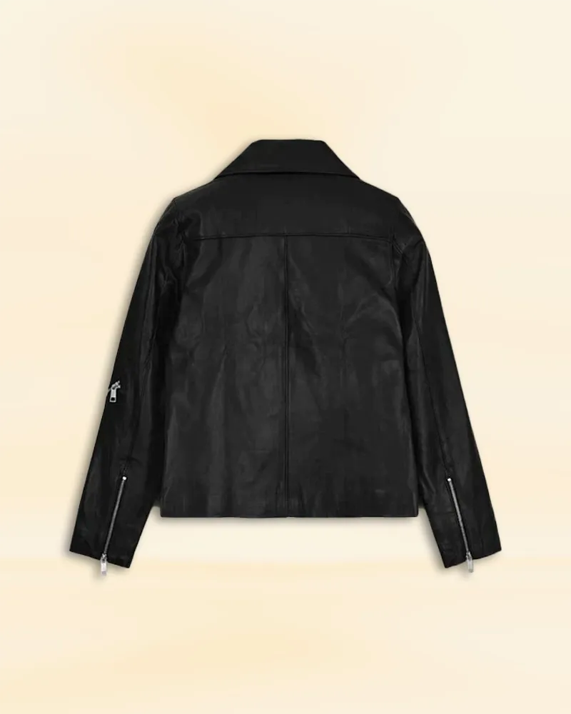 Elegant Black Leather Jacket Worn By Rihanna | Rihanna Elegant Black Leather Jacket