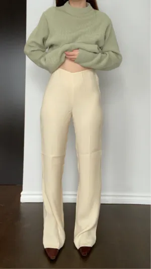 Luisa Spagnoli Creamy 100% Silk Trousers - 27