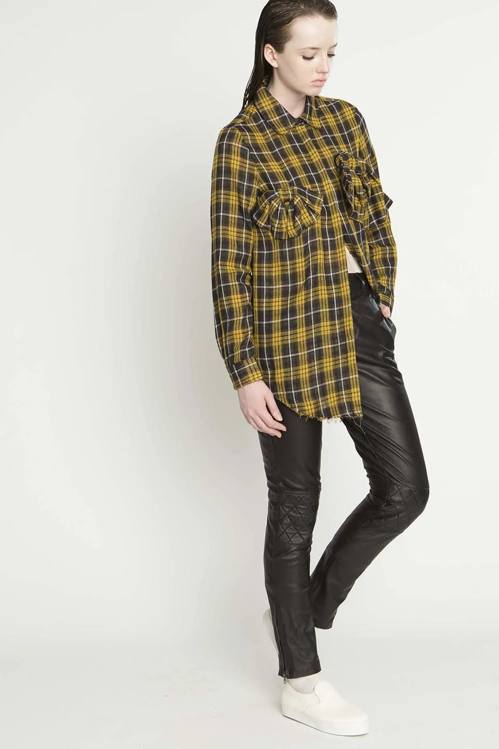 Mayhem Tee Dress - Yellow Check