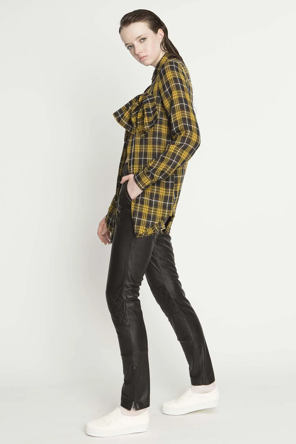 Mayhem Tee Dress - Yellow Check