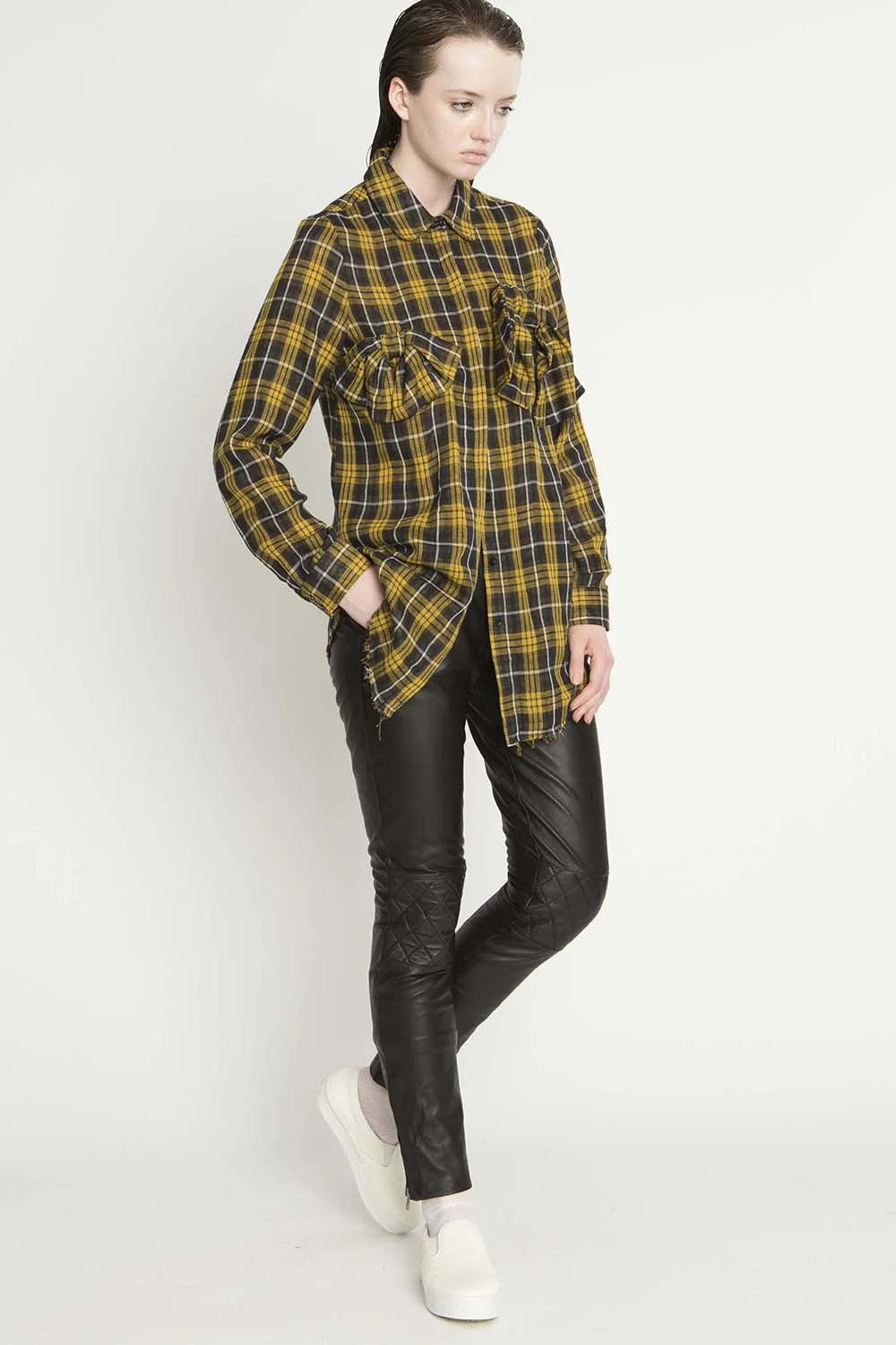 Mayhem Tee Dress - Yellow Check
