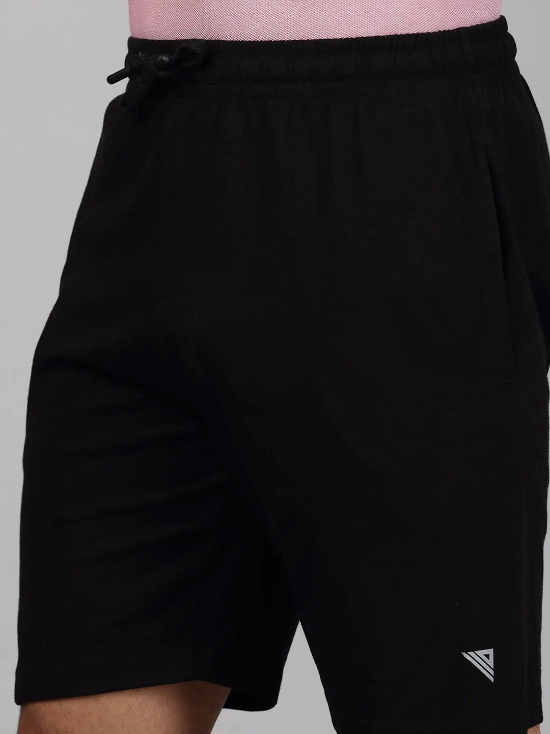 Men T-shirt and Shorts Combo Heather Rose with Black