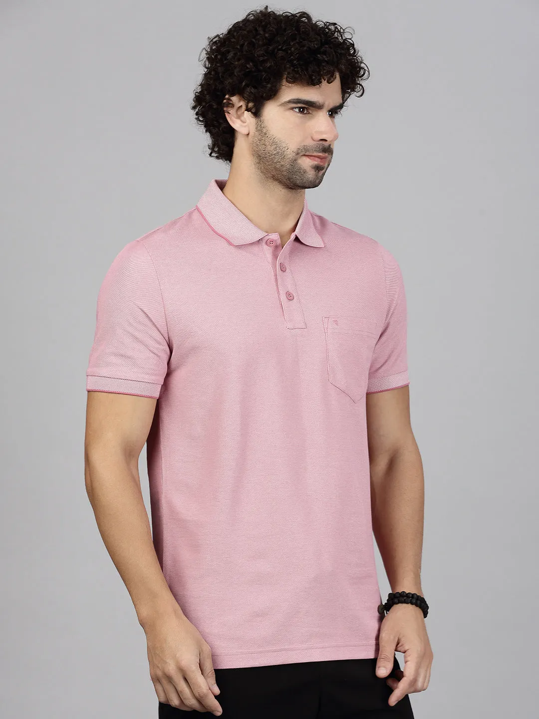 Men T-shirt and Shorts Combo Heather Rose with Black