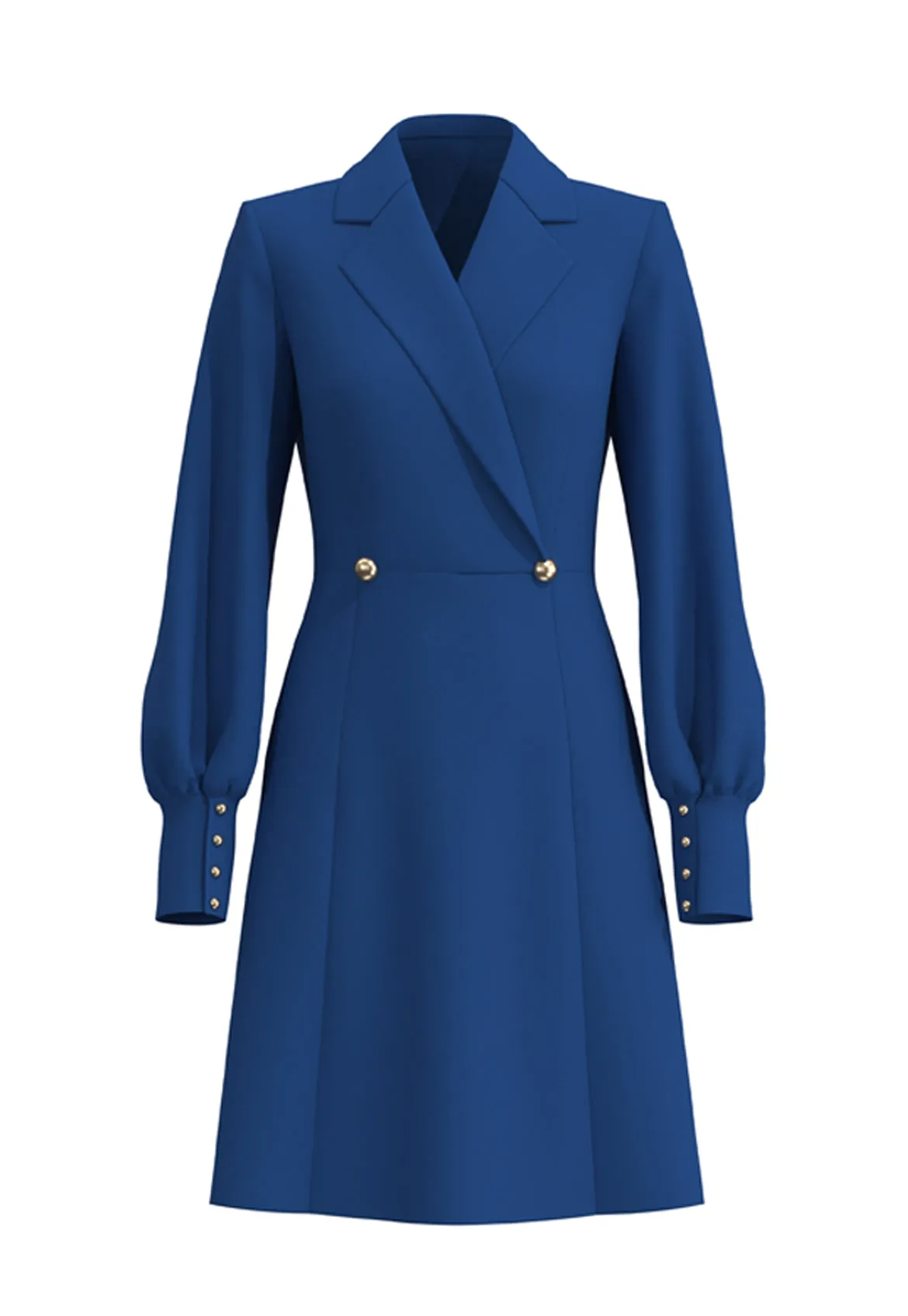 NAVY BLUE GOLD BUTTON DRESS