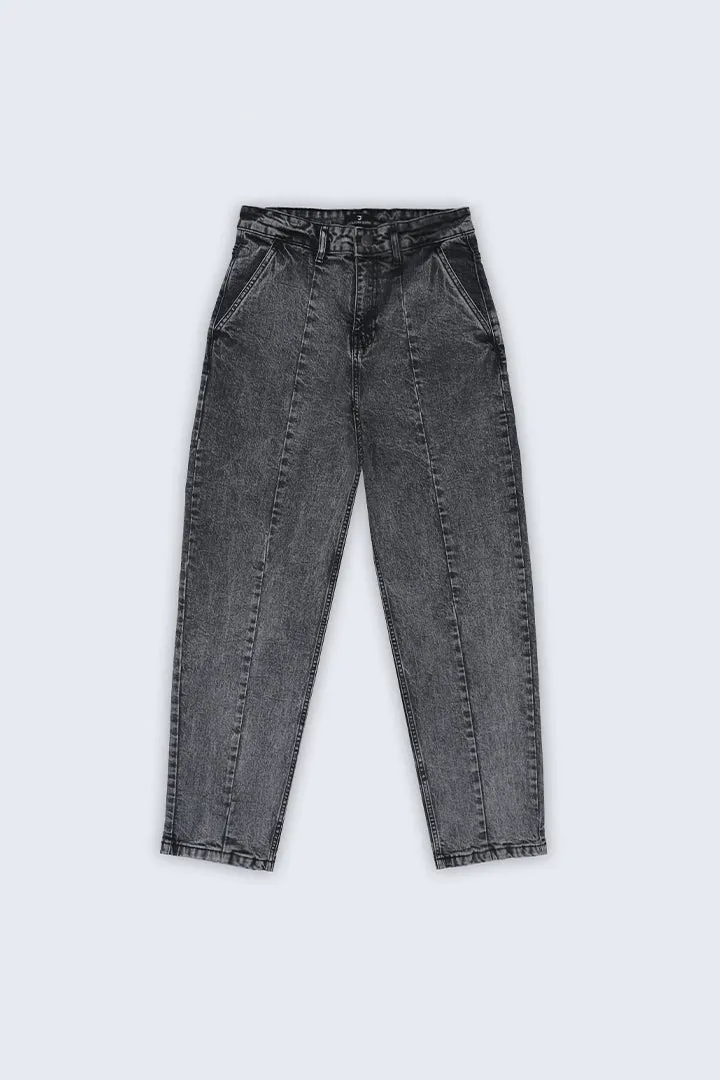 Paneled Straight Fit Jeans