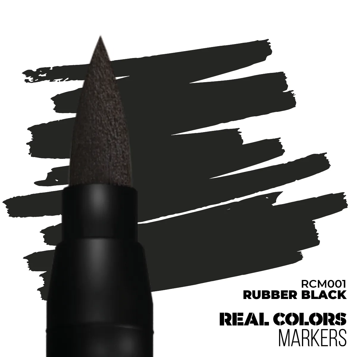 REAL COLORS ACRYLIC PAINT MARKER RUBBER BLACK