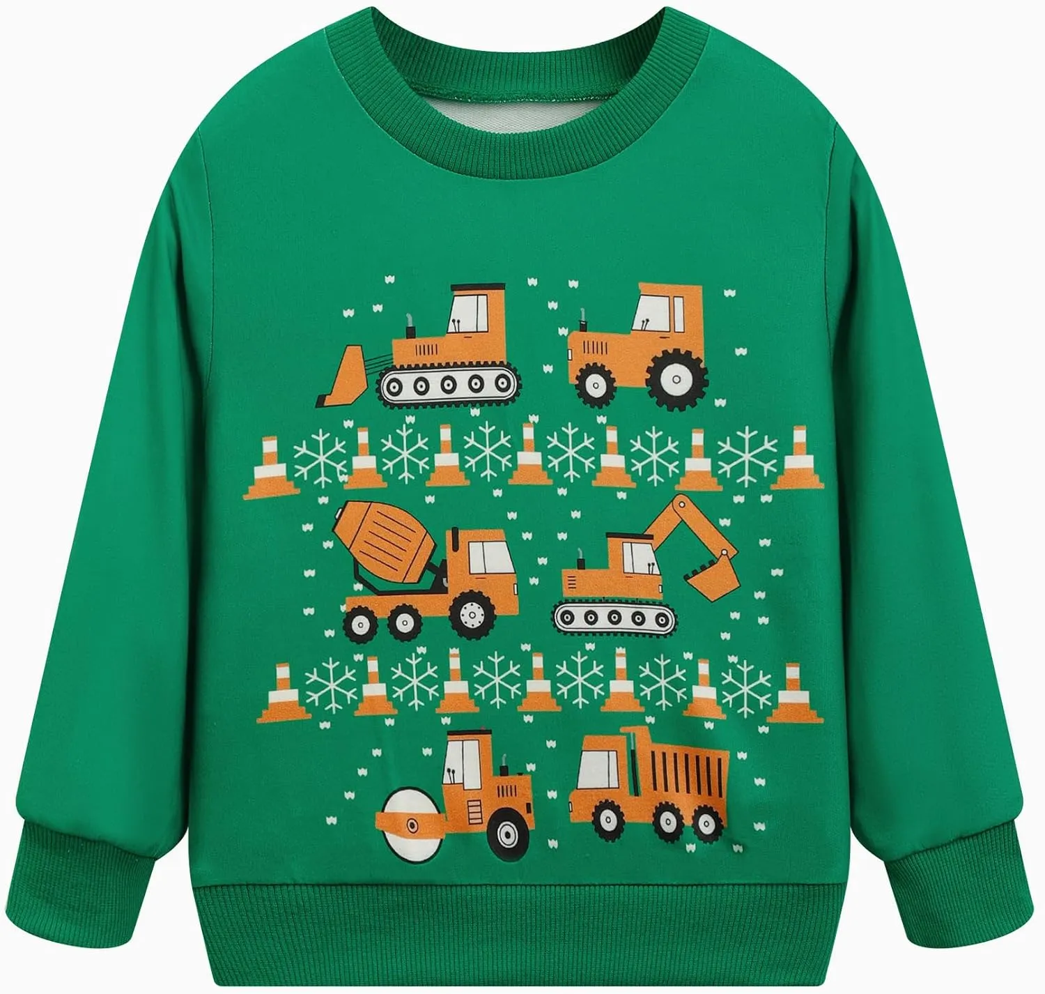 RETSUGO Toddler Boys Christmas Sweatshirts Kids Ugly Sweaters Reindeer Long Sleeve Xmas Fleece Pullover Tops Trucks Shirts