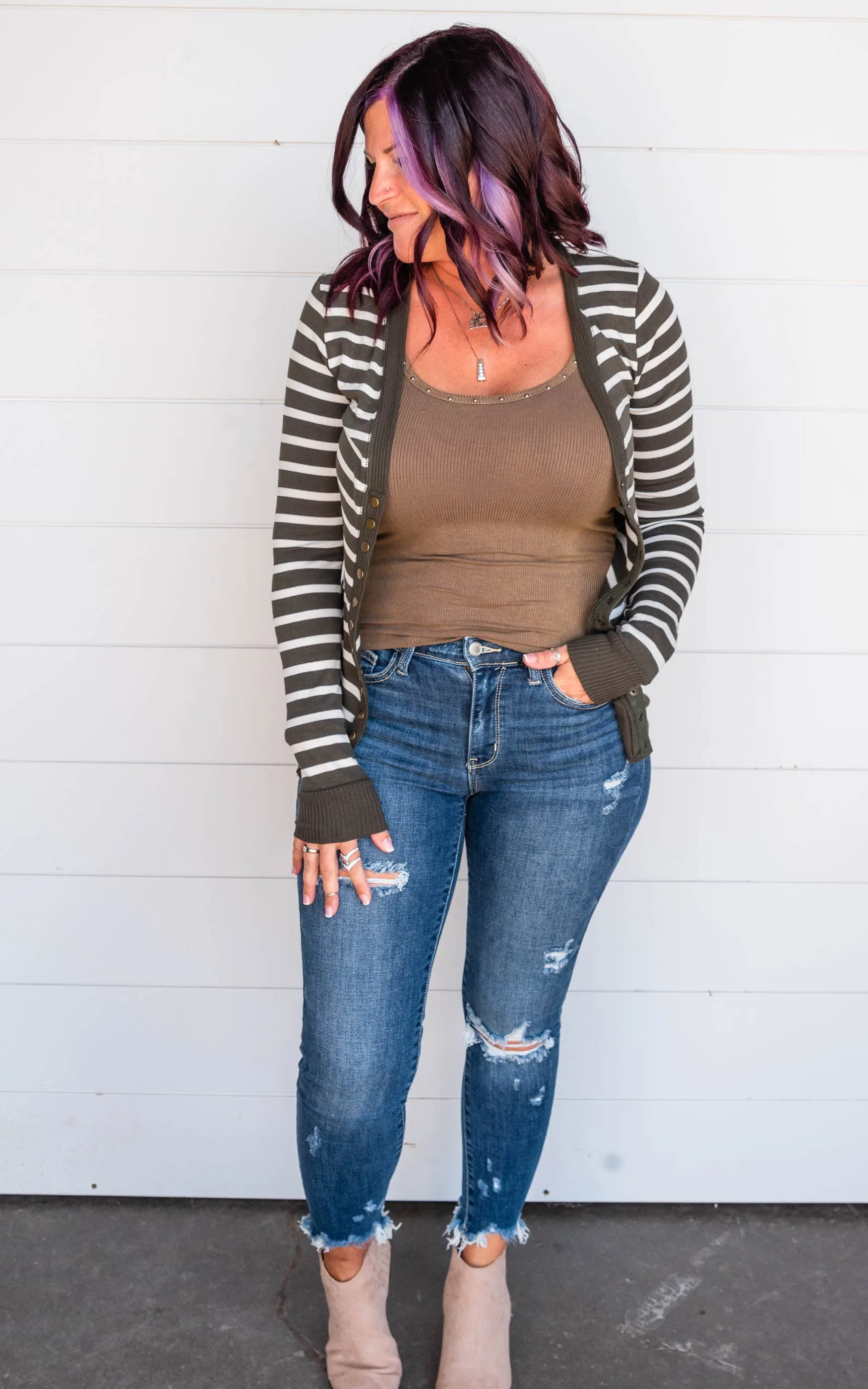 Sara's Steals and Deals: Striped Snap Front Cardigan - Part 2 - Final Sale