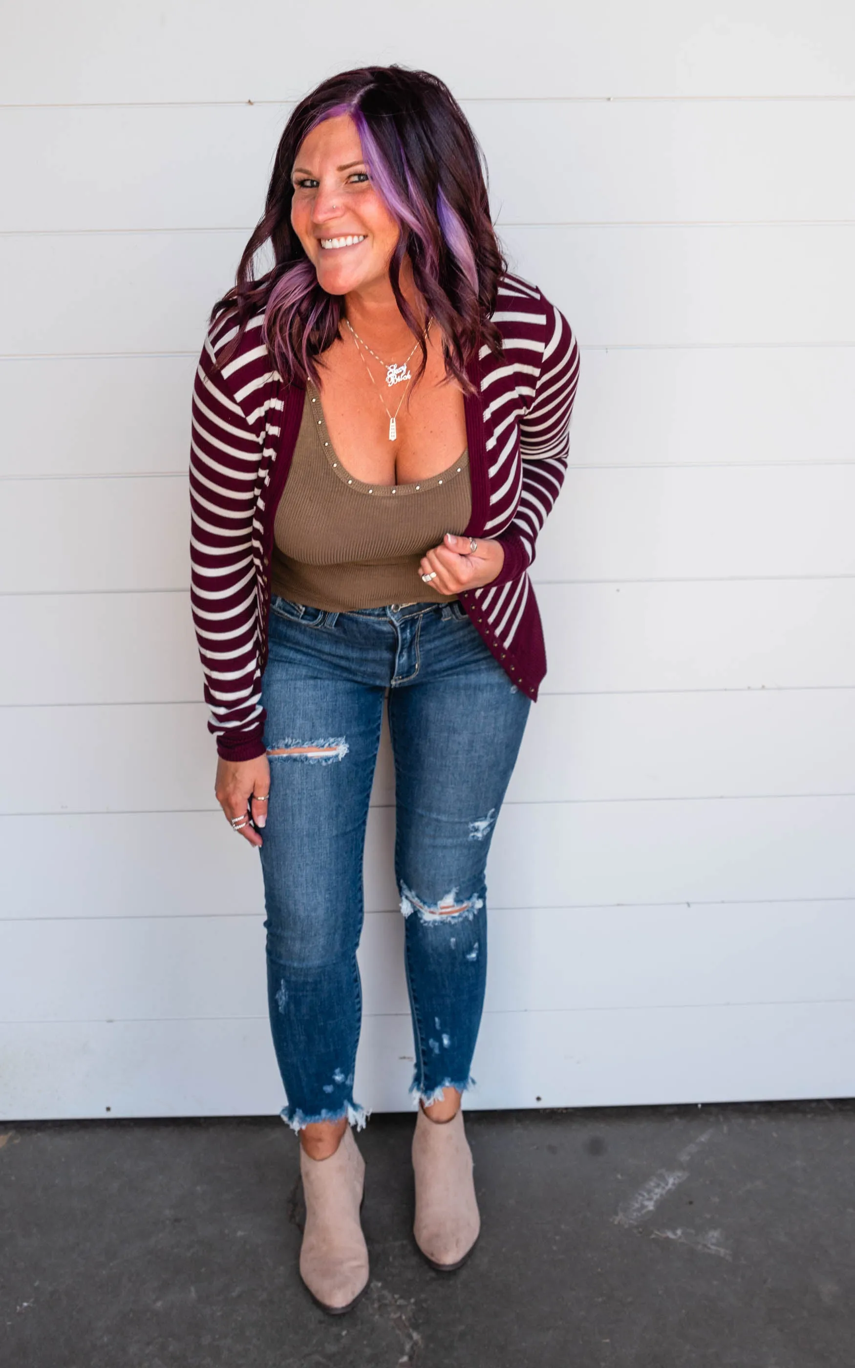 Sara's Steals and Deals: Striped Snap Front Cardigan - Part 2 - Final Sale