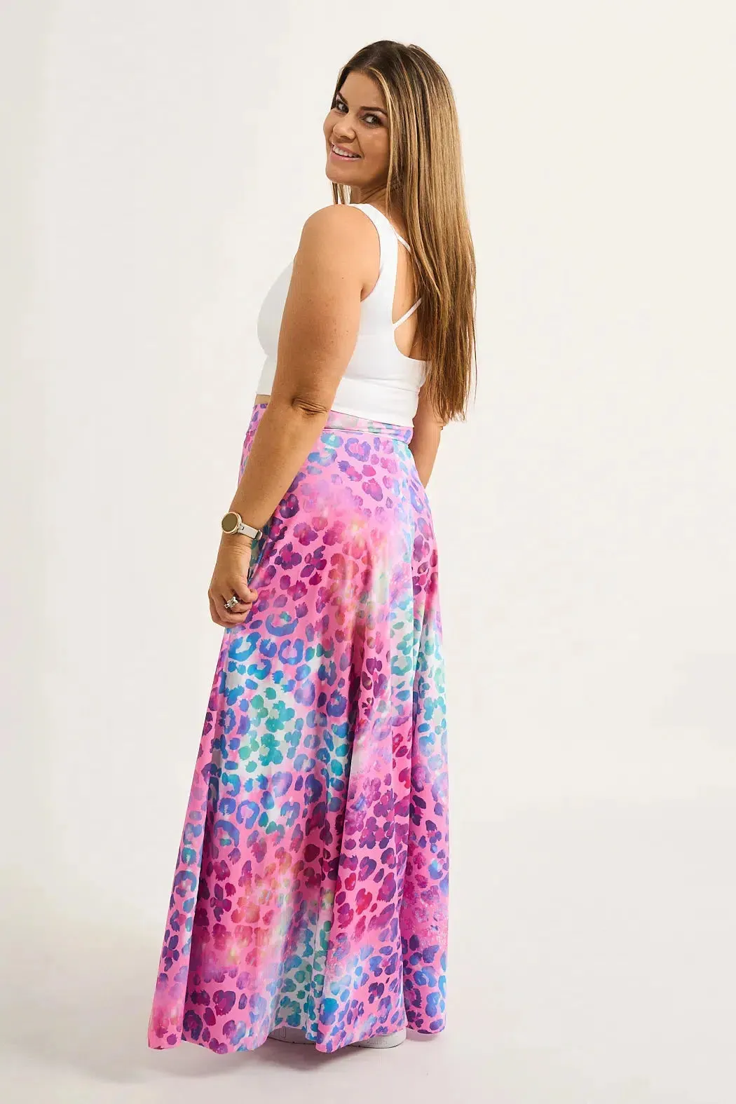 Silky Palazzo Pant - Rainbow Jag
