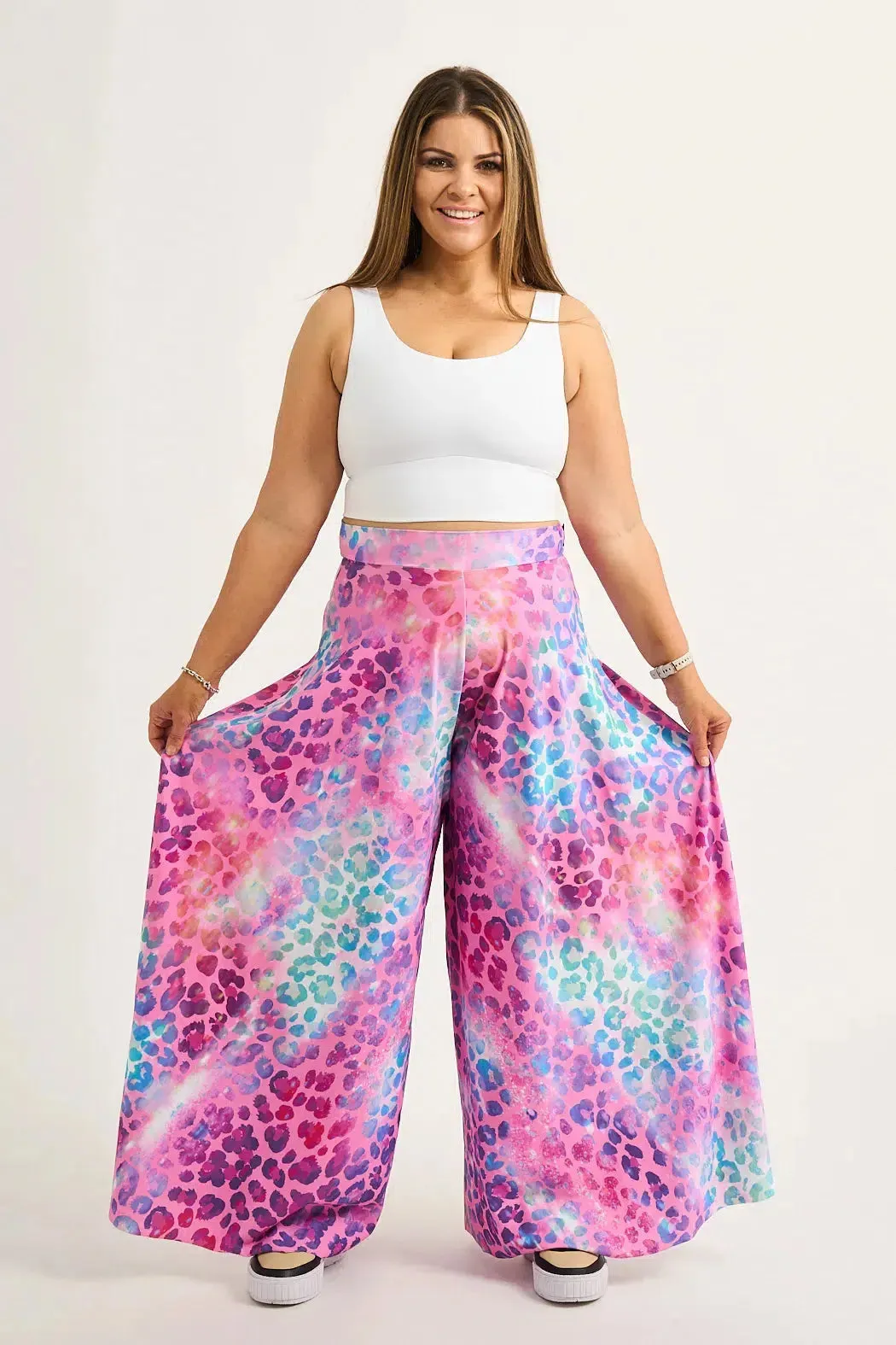 Silky Palazzo Pant - Rainbow Jag