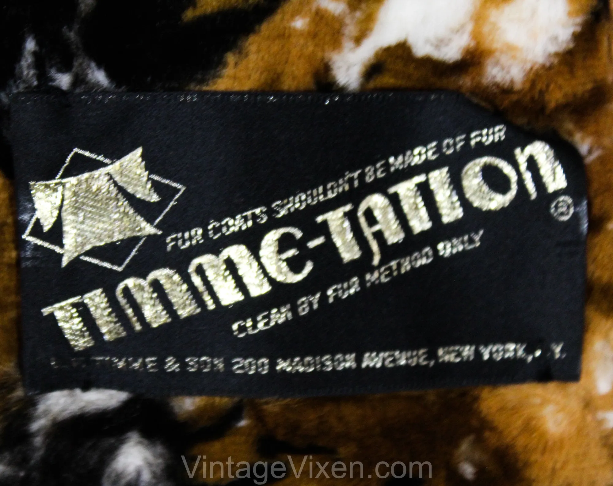 Size 10 Faux Fur Coat - Late 1960s Brindled Vegan Plush Animal Print - Medium 60s Mod Double Breasted Overcoat - Brown Black White - Bust 38