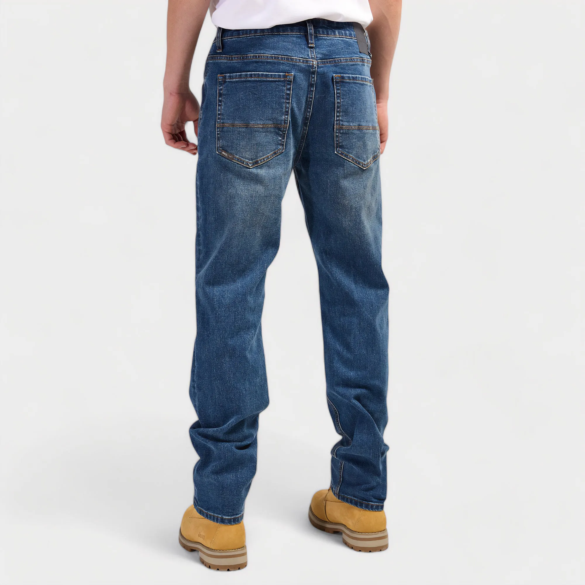 Straight Leg Mid Blue Denim