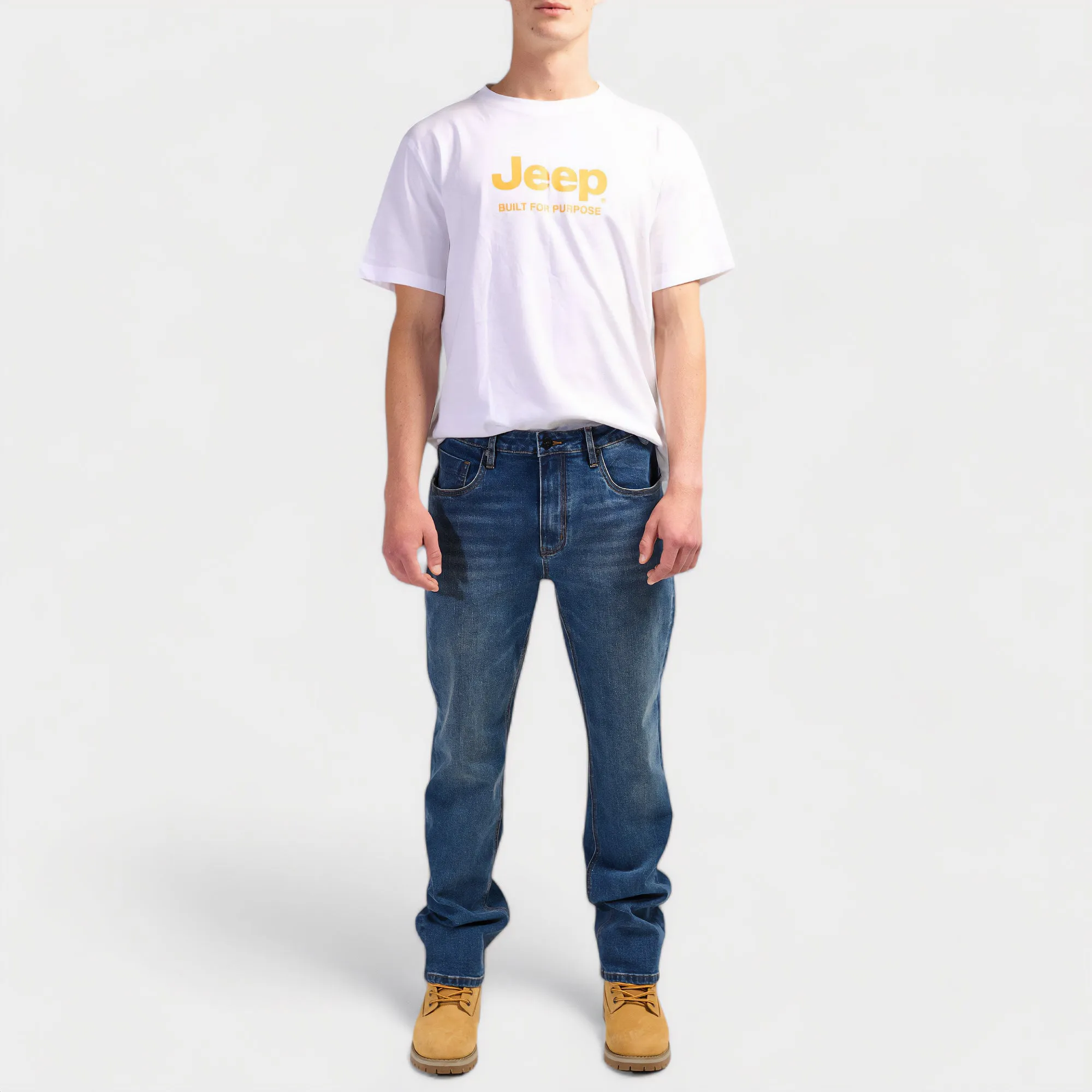Straight Leg Mid Blue Denim