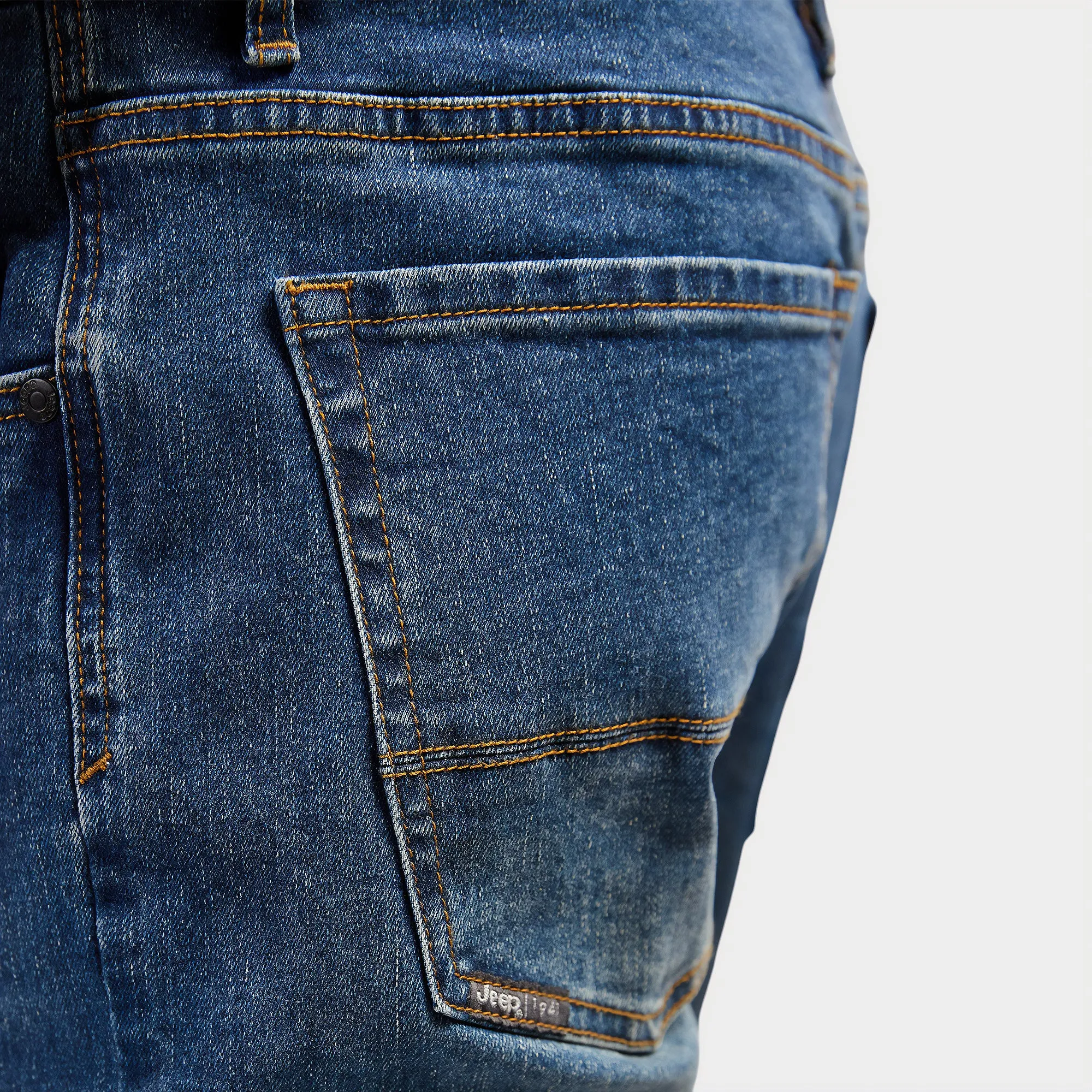 Straight Leg Mid Blue Denim