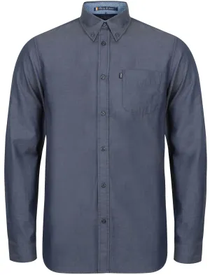 Tobruk Long Sleeve Cotton Twill Shirt in Dress Blues - Le Shark