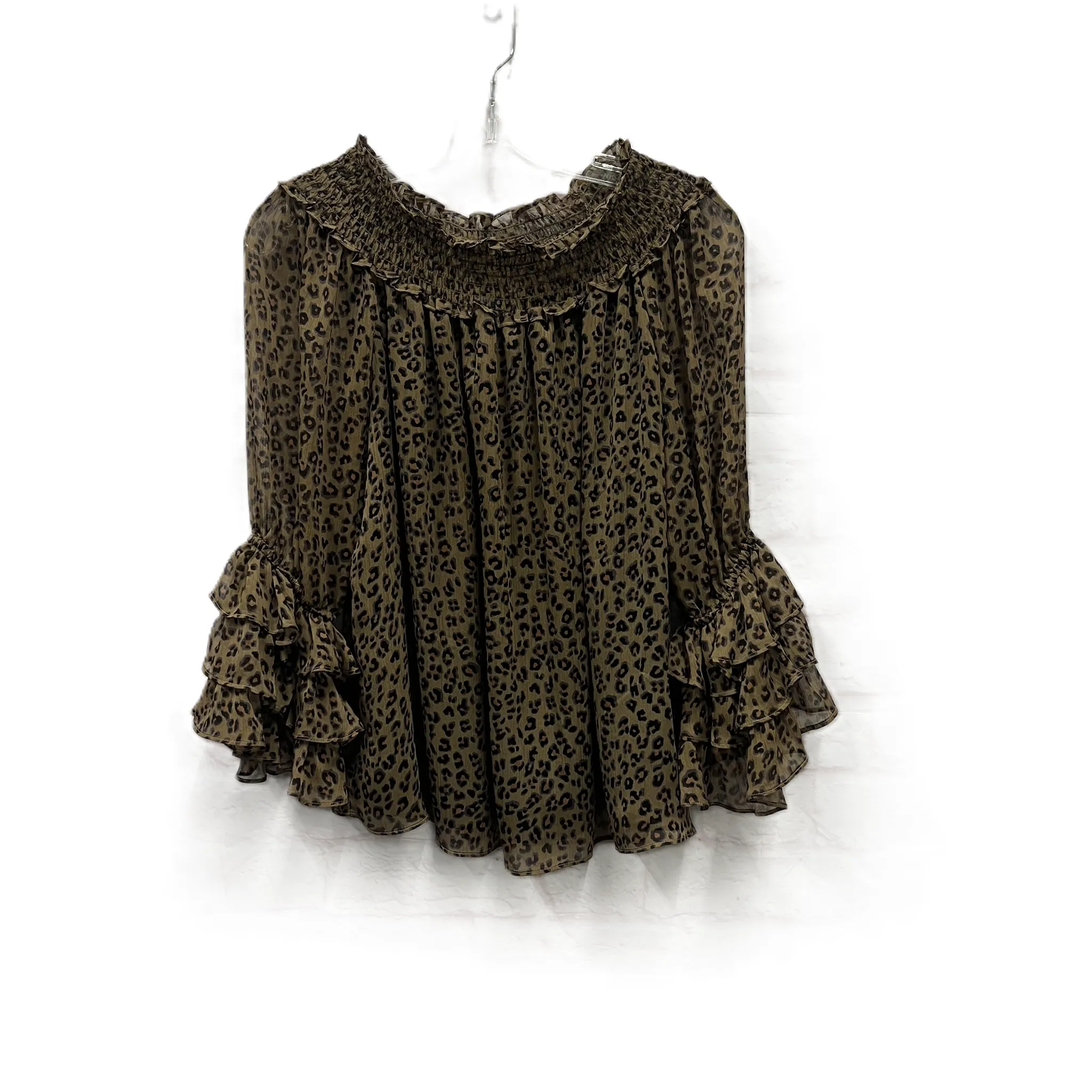 Top Long Sleeve By Cece In Brown, Size: S