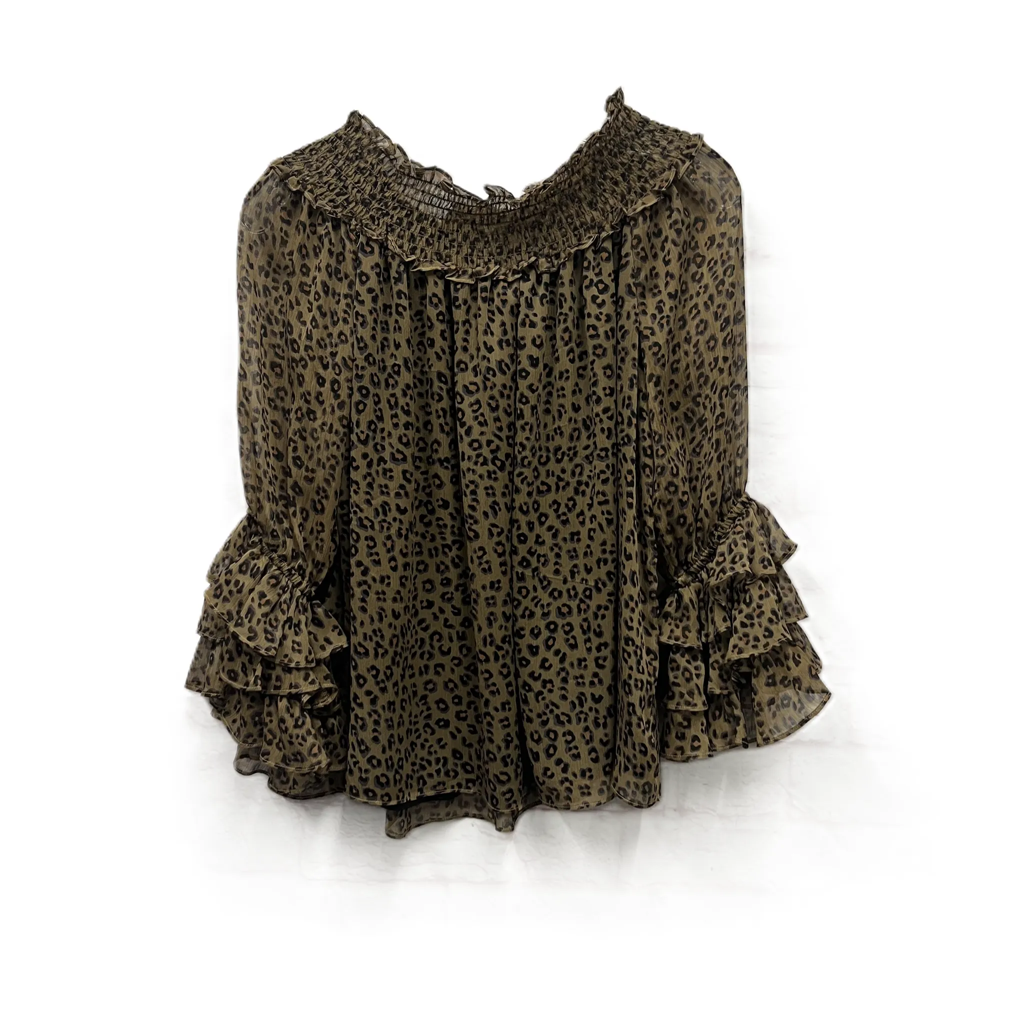 Top Long Sleeve By Cece In Brown, Size: S