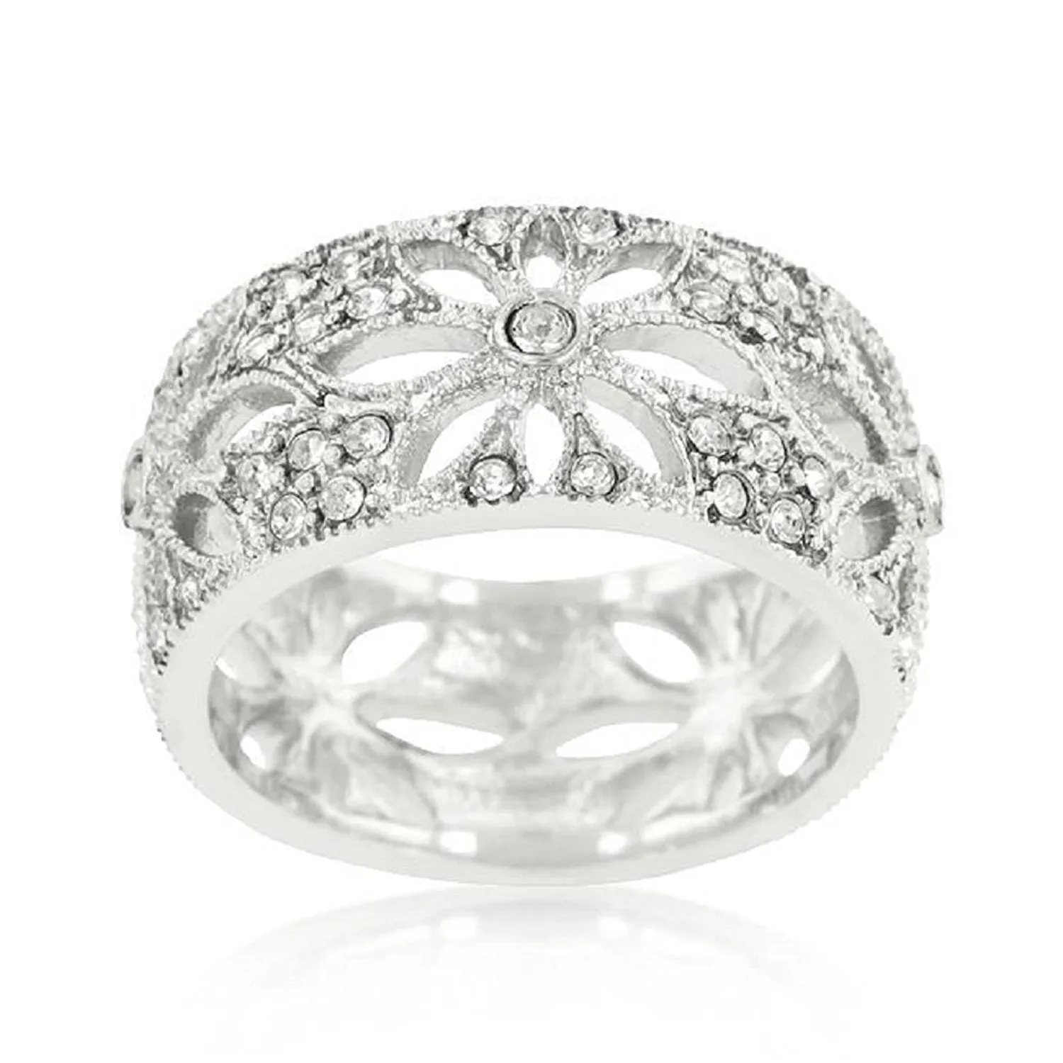 WildKlass Crystal Floral Filigree Band