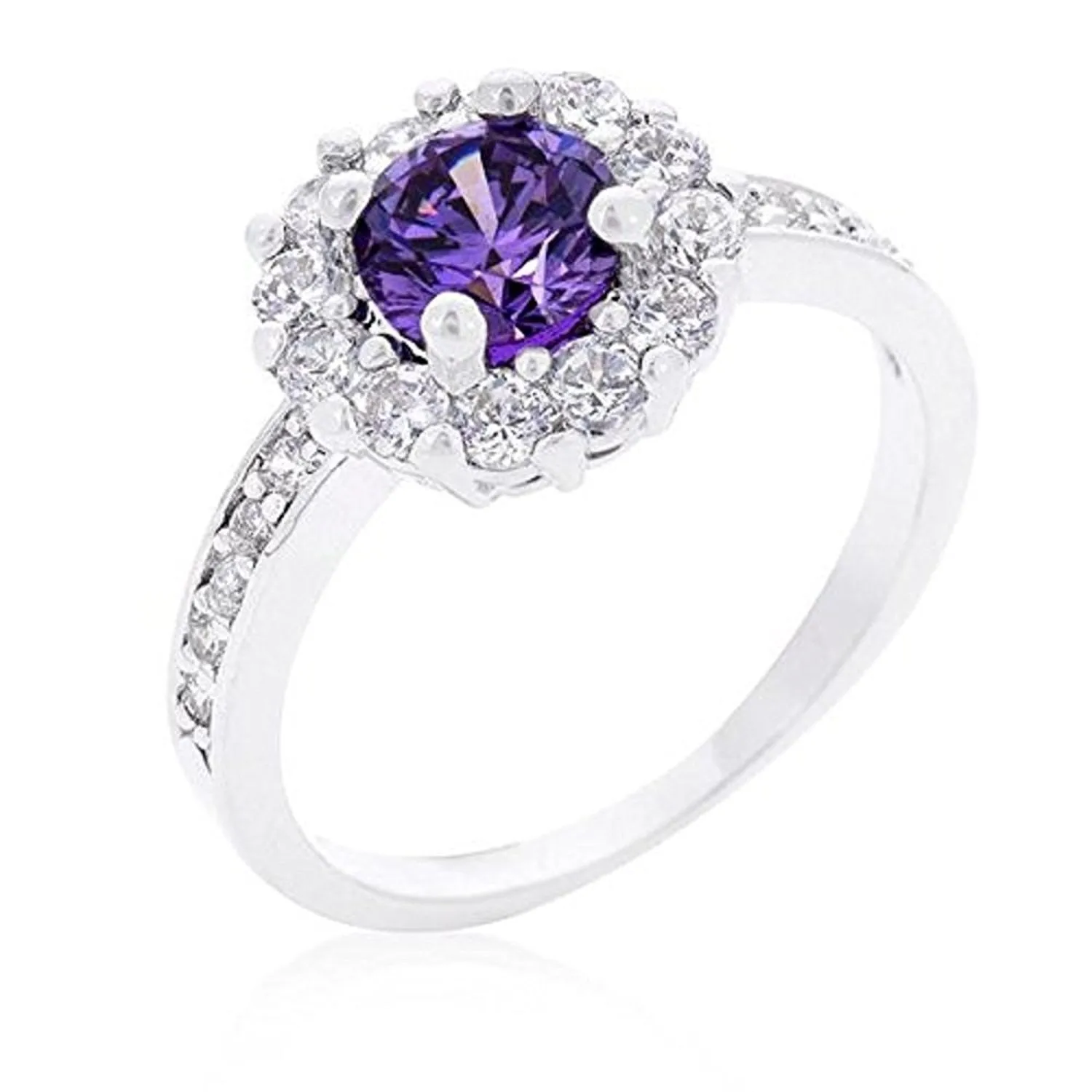WildKlass Purple Halo Engagement Ring